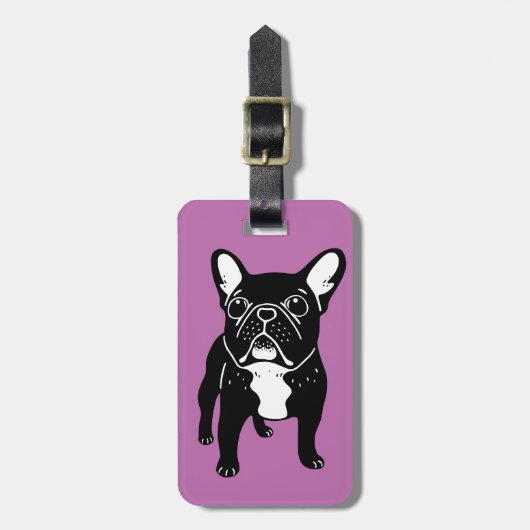 Étiquette À Bagage Chiot brindle mignon superbe de bouledogue (Devant Vertical)