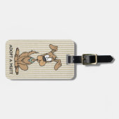 Étiquette À Bagage chiot brun/adopter un mouton (Devant horizontal)