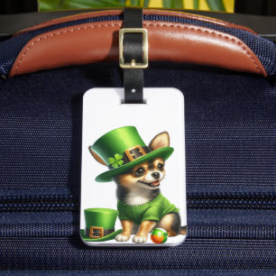 ÉTIQUETTE À BAGAGE CHIOT CHIHUAHUA IRLANDAIS ADORABLE HABILLÉ