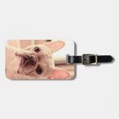 Étiquette À Bagage Chiot de bouledogue français (Devant horizontal)