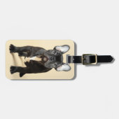 Étiquette À Bagage Chiot de bouledogue français (Devant horizontal)
