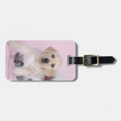 Étiquette À Bagage Chiot de repêcheur du labrador jaune (Devant horizontal)