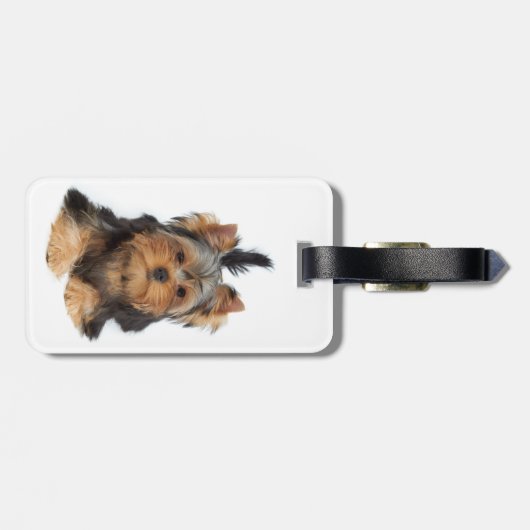 Étiquette À Bagage Chiot mignon de yorkie (Dos horizontal)