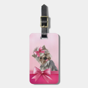 Étiquette À Bagage Chiot rose de princesse Yorkie de Yorkshire