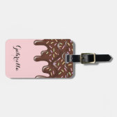 Étiquette À Bagage Chocolat à la crème glacée mignon Personnalisé (Devant horizontal)