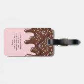 Étiquette À Bagage Chocolat à la crème glacée mignon Personnalisé (Dos horizontal)