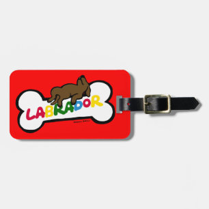 Étiquette À Bagage Chocolat personnalisé Labrador avec un plein