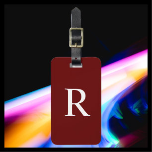Étiquette À Bagage CHOISISSEZ LA COULEUR ou le sac Monogramme rouge b