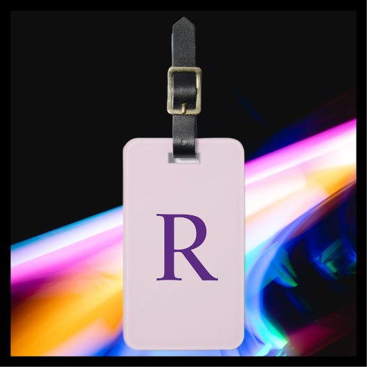 Étiquette À Bagage CHOISISSEZ VOTRE Sac Monogramme rose pâle ou COULE