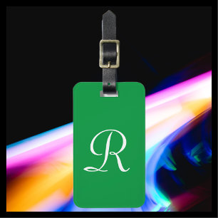 Étiquette À Bagage CHOISISSEZ VOTRE Sac Monogramme vert ou COULEUR