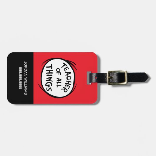 Étiquette À Bagage Chose Une Chose Deux - Enseignant de toutes choses (Devant horizontal)