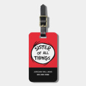 Étiquette À Bagage Chose Une Chose Deux - Soeur de toutes choses (Devant Vertical)