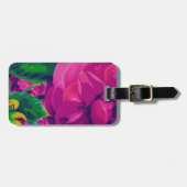 Étiquette À Bagage Chou rose chaud Roses (Devant horizontal)