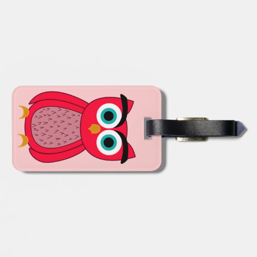 Étiquette À Bagage Chouette (Dos horizontal)