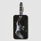 Étiquette À Bagage Chouette à neige avec ailes ouvertes bc ltcna (Devant Vertical)