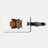 Étiquette À Bagage Chouette amicale (Dos horizontal)