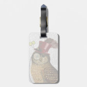 Étiquette À Bagage Chouette avec chapeau supérieur 3 (Dos Vertical)