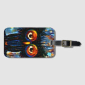 Étiquette À Bagage Chouette brillante et sage (Devant Horizontal)