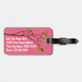 Étiquette À Bagage Chouette de dessin mignonne avec adresse et numéro (Dos horizontal)