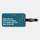 Étiquette À Bagage Chouette de dessin mignonne avec adresse et numéro (Dos horizontal)