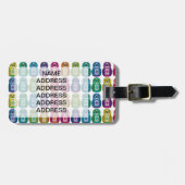 Étiquette À Bagage Chouette de Matryoshka à l'arc-en-ciel (Devant horizontal)