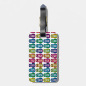 Étiquette À Bagage Chouette de Matryoshka à l'arc-en-ciel (Dos Vertical)