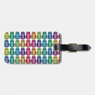 Étiquette À Bagage Chouette de Matryoshka à l'arc-en-ciel
