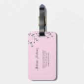 Étiquette À Bagage Chouette mignonne aux fleurs de cerises (Dos Vertical)