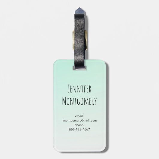 Étiquette À Bagage Chouette mignonne dans un chapeau vert (Dos Vertical)