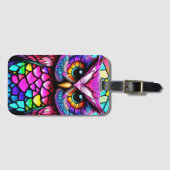 Étiquette À Bagage Chouette mosaïque (Devant Horizontal)