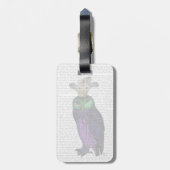 Étiquette À Bagage Chouette pourpre (Dos Vertical)