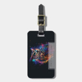 Étiquette À Bagage Chouette spatiale colorée (Devant Vertical)