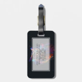 Étiquette À Bagage Chouette spatiale colorée (Dos Vertical)