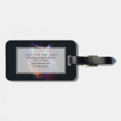 Étiquette À Bagage Chouette spatiale colorée (Dos horizontal)