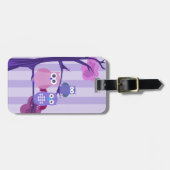 Étiquette À Bagage Chouettes pourpres (Devant horizontal)