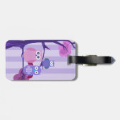 Étiquette À Bagage Chouettes pourpres (Dos horizontal)