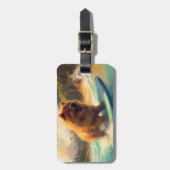 Étiquette À Bagage Chow Chow Beach Plage Surf Peinture (Devant Vertical)