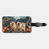 Étiquette À Bagage Chow Chow Halloween Éffrayant (Dos horizontal)