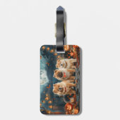 Étiquette À Bagage Chow Chow Halloween Éffrayant (Dos Vertical)