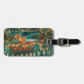 Étiquette À Bagage Chow Chow Noël Festive Voyage (Devant horizontal)