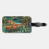 Étiquette À Bagage Chow Chow Noël Festive Voyage (Dos horizontal)