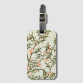 Étiquette À Bagage Christmas Holly Jolie Antique Salutation (Devant Vertical)