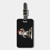 Étiquette À Bagage CHRISTMAS SLOTH Funny Christmas Skateboard Sloth ( (Devant Vertical)