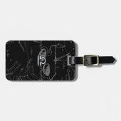 Étiquette À Bagage Chrome Argent comme Libra Zodiac Connexion Heveliu (Devant horizontal)