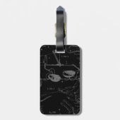 Étiquette À Bagage Chrome Argent comme Libra Zodiac Connexion Heveliu (Dos Vertical)