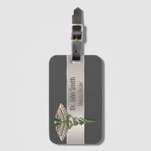 Étiquette À Bagage Chrome Holographique 3D Médicale Caduceus (Devant Vertical)