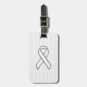 Étiquette À Bagage Chrome sur le Tricot blanc sensibilisation au ruba