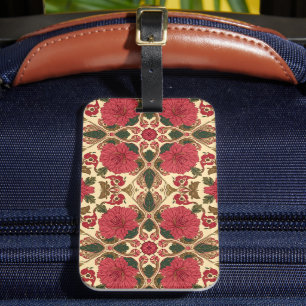Étiquette À Bagage Chrysanthèmes William Morris Art Nouveau floral