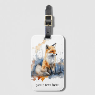 Étiquette À Bagage Chuchotements du renard sauvage en aquarelle, pers
