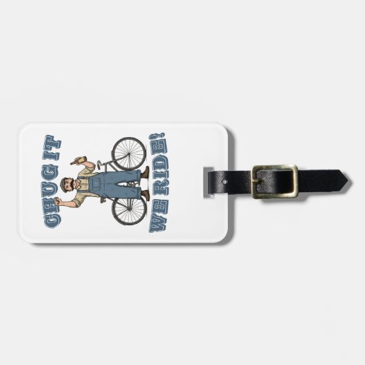 Étiquette À Bagage Chug It We Ride Cycling (Devant horizontal)